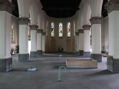 Chape bovenop de isolatie